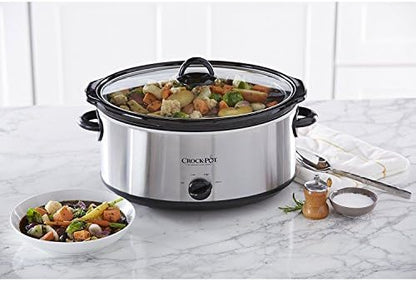 7 Quart Oval Manual Slow Cooker – Stainless Steel - Curated Catalog M6
