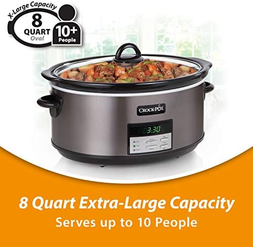8 Quart Programmable Slow Cooker with Auto Warm - Curated Catalog Q5