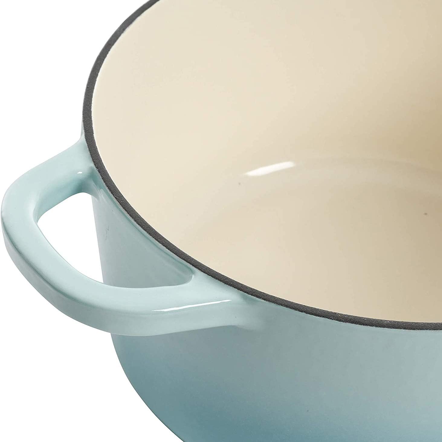 3 Quart Enameled Cast Iron Dutch Oven – Aqua - Curated Catalog H9