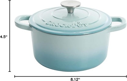 3 Quart Enameled Cast Iron Dutch Oven – Aqua - Curated Catalog Z6