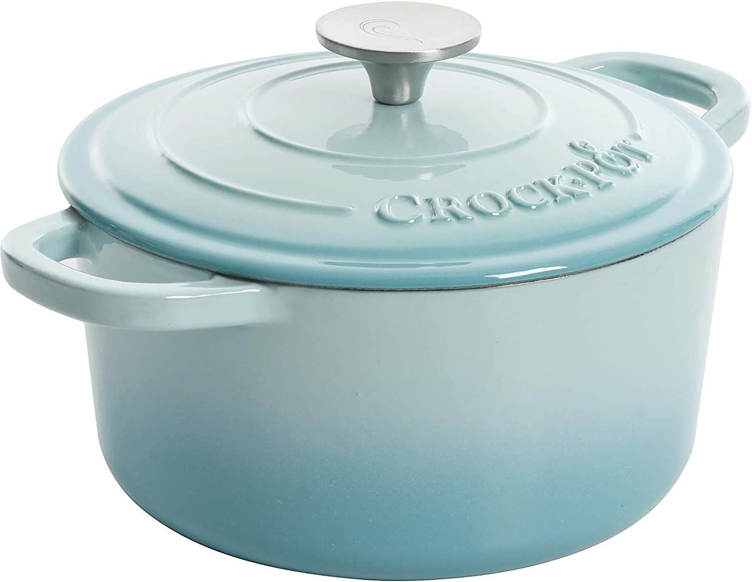 3 Quart Enameled Cast Iron Dutch Oven – Aqua - Curated Catalog Z6